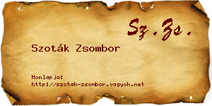 Szoták Zsombor névjegykártya