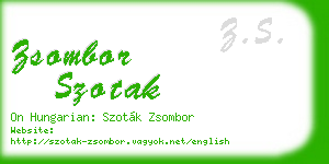 zsombor szotak business card