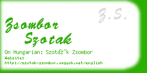 zsombor szotak business card